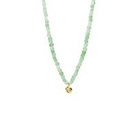 Purelei® Sundial Shell Jade Damen Kette - verstellbare Halskette mit echten Jadeperlen & Muschelanhänger (35-40 cm) - Edelsteinkette aus Edelstahl 18K vergoldet, rosévergoldet oder silber (Gold)