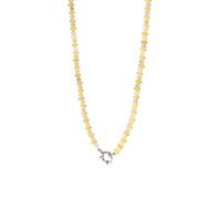 Purelei Sunny Charm Kette - mit pinkem Quarz & Olivjade - Edelstahl 18K vergoldet - Verstellbare Damen Halskette 40-45 cm - Personalisierbar mit Charms - Aloha Style (Silver)