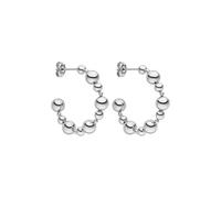 Purelei® Terra Hoops Ohrringe - Edelstahl 18K vergoldet - Wasserfest - Runder Kugel-Look - Durchmesser 30 mm - Eleganter Schmuck für Damen