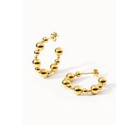 Purelei® Terra Hoops Ohrringe - Edelstahl 18K vergoldet - Wasserfest - Runder Kugel-Look - Durchmesser 30 mm - Eleganter Schmuck für Damen