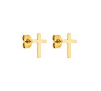 Purelei Tiny Cross Ohrstecker - wasserfest | Minimalistische Kreuz Ohrringe aus Edelstahl | 14K Vergoldung, Silber & 18K Rosévergoldung | Dezentes Everyday-Piece (Gold)