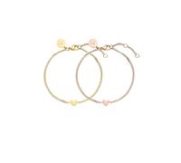 Purelei® Tiny Heart Armband-Set - 2-teiliges Armbandset mit Herzanhängern - Edelstahl, verstellbare Länge 16-19 cm