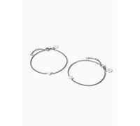 PURELEI Tiny Heart Armband Set, Silber Silber