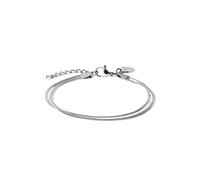 Purelei® Two Layers Damen Armband - verstellbares, wasserfestes Armband mit doppellagigem Schlangenketten-Design für einen stilvollen Layering-Look (Silver)