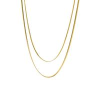 Purelei® Two Layers Kette Damen (Gold) - Halskette Damen aus langlebigem Edelstahl - Wasserfeste Kette mit Anhänger - 40-45 cm Länge verstellbar - Halskette für deinen individuellen Look