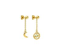 Purelei Universe Ohrringe - wasserfest | Creolen mit abnehmbaren Ketten, Sichelmond & Galaxie-Anhänger | Edelstahl & 18K Vergoldung | Symbol für Magie, Harmonie & kosmische Energie (Gold)