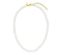 Purelei® White Pearl Kette (Gold) - Wasserfeste Halskette aus langlebigem Edelstahl - Necklace mit Seashell Pearls - Modeschmuck für deinen individuellen Look - Perlenkette Damen