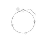 Purelei® Zartes Armband mit Perlen-Blumen - Edelstahl in Gold, Silber & Roségold, verstellbar - Hautverträglich - Bracelet - Frauenarmband (Silver)