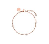 Purelei® Zartes Armband mit Perlen-Blumen - Edelstahl in Gold, Silber & Roségold, verstellbar - Hautverträglich - Bracelet - Frauenarmband (Rosegold)