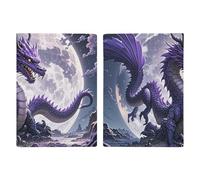 Purple Dragon Purple Moon Reisepasshülle mit Kreditkartenfächern und Bordkartenfach für Reisepässe, Kreditkarten, Bordkarten