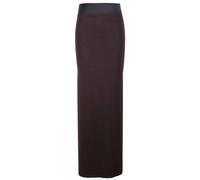 Purple Hanger - Damen Rock Einfarbiger Langer Gerader Gypsy Dehnbarer Maxi Jersey Rock Mit Kontrast Elastischem Hüftband, Braun - Marron foncé, 40-42