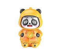 PURPLELILY Einzigartiger Panda-Schlüsselanhänger mit Gesichtsveränderung, stabiler Schlüsselanhänger mit Gesichtsumwandlung für Taschen, Schlüssel, Geldbörsen, lustige Auto-Dekoration, gelb, Cartoon