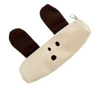 PURPLELILY Langes Federmäppchen mit Hundeohren und großem Fassungsvermögen, tragbare Organizer, Stiftebeutel, Reise-Make-up, Leinen-Beutel, Kaffee-Trompete