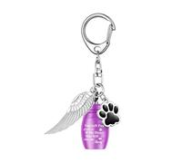 PURPLELILY Pet Holders Kette Flügel MemorialS Anhänger Premium Edelstahl Haustier Schmuck Urne Kette mit Kristall