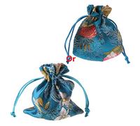 PURPLELILY Traditionelle Seiden-Reise-Schmucktasche mit chinesischer Stickerei, Schmuckbeutel mit Kordelzug, Geschenkbeutel