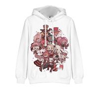 Puruuige Hazbin Hotel Hoodie Sweatshirt Anime 3D Gedruckt Alastor/Angel Dust/Charlie Pullover Langarm Hoodies Cartoon Sport Streetwear für Mann Damen, Typ 6, S