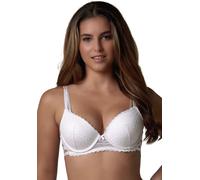 Push-up-BH AFTER EDEN "MEGHAN", Damen, Gr. 75, Cup A, weiß, Spitze, Obermaterial: 90% Polyamid, 10% Elasthan, gemustert, unifarben, BHs Push-up-BH, verstellbare Träger, mit Schale, mit Bügel, mit Spit