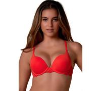 Push-up-BH AFTER EDEN "TESS", Damen, Gr. 70, Cup D, orange, Spitze, Obermaterial: 87% Polyamid, 13% Elasthan, unifarben, comfort fit, BHs Push-up-BH, mit Schale, mit Bügel, mit Spitze, breite Träger,