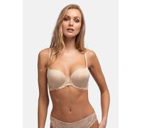 Push-up-BH DORINA "Claire", Damen, Gr. 75, Cup D, beige (natur), Spitze, Obermaterial: 84% Polyamid, 16% Elasthan, unifarben, BHs Push-up-BH, für maximales Volumen, extra dicke Kissen, 3/4 Cup (144566