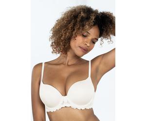 Push-up-BH DORINA "Claire", Damen, Gr. 80, Cup A, weiß (ivory), Spitze, Obermaterial: 84% Polyamid, 16% Elasthan, unifarben, BHs Push-up-BH, für maximales Volumen, extra dicke Kissen, 3/4 Cup (2879326
