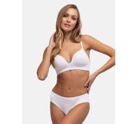 Dorina Michelle Damen Balconette BH, Leicht Gepolstert, Mit Bügeln, Multi-Way Verstellbare Träger, Weiche Braune Mikrofaser, Weiß