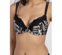 Push-up-BH DORINA "Origins Print", Damen, Gr. 80, Cup B, schwarz, Spitze, Obermaterial: 60% Polyamid, 21% Polyester, 19% Elasthan, bedruckt, BHs Push-up-BH, leicht gepolsterte Cups (86771267-80) schwa