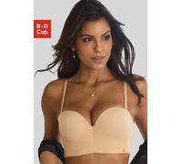 Push-up-BH JETTE, Damen, Gr. 70, Cup C, braun (toffee), Microtouch, Obermaterial: 85% Polyamid, 15% Elasthan, feminin, BHs, in leichter Longform mit 3 verschiedenen Tragevarianten, Reizwäsche (8789613