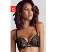 Push-up-BH JETTE, Damen, Gr. 75, Cup D, schwarz, Spitze, Obermaterial: 50% Polyamid, 35% Polyester, 10% Elasthan, 5% Viskose, BHs BH Push-up-BH Spitzenwäsche Spitzen-BH Hochzeitswäsche Hochzeitsdessou