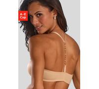 Push-up-BH JETTE, Damen, Gr. 75, Cup E, braun (toffee), Microtouch, Obermaterial: 60% Polyamid, 35% Polyester, 5% Elasthan, BHs Push-up-BH, mit Bügel und edlem Kettendetail hinten, sexy Dessous (51885
