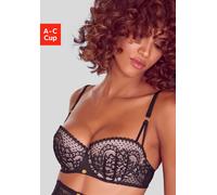 Push-up-BH JETTE "Velia", Damen, Gr. 70, Cup C, schwarz, Spitze, Obermaterial: 60% Polyamid, 35% Polyester, 5% Elasthan, BHs Push-up-BH, in Balconnet-Form, sexy Dessous (44386051-70) schwarz