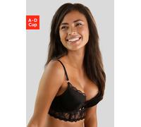 Push-up-BH LASCANA "Alicia", Damen, Gr. 75, Cup C, schwarz, Microtouch, Obermaterial: 90% Polyamid, 10% Elasthan, BHs Push-up-BH, in Bustier Form, sexy Dessous (88054548-75) schwarz