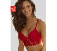 Push-up-BH LASCANA "BH mit Bügel, in Bustier Form, als Dessous-Set kombinierbar", Damen, Gr. 70, Cup C, rot, Microtouch, Obermaterial: 90% Polyamid, 10% Elasthan, BHs Push-up-BH, sexy Unterwäsche, sex