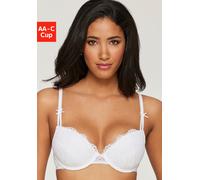 LASCANA Push-up-BH mit Jacquardspitze und herausnehmbaren Kissen, weiß