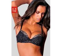 Push-up-BH LASCANA, Damen, Gr. 70, Cup A, bunt (leo, bedruckt), Microtouch, Obermaterial: 45% Polyester, 44% Polyamid, 11% Elasthan, BHs BH Push-up-BH Spitzenwäsche Spitzen-BH Bügel-BH Hochzeitswäsche