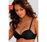 Push-up-BH LASCANA, Damen, Gr. 90, Cup B, schwarz, Microtouch, Obermaterial: 82% Polyamid (TACTEL), 18% Elasthan (LYCRA), BHs Push-up-BH, mit Bügel, für maximales Volumen (501892-90) schwarz