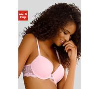 Push-up-BH LASCANA, Damen, Gr. 70, Cup C, rosa, Spitze, Obermaterial: 82% Polyamid (TACTEL), 18% Elasthan (LYCRA), BHs Push-up-BH, mit Bügel und Spitzenrücken, Dessous (230327-70) rosa