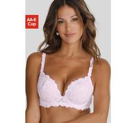 Push-up-BH LASCANA "Wanda", Damen, Gr. 75, Cup E, weiß, Spitze, Obermaterial: 77% Polyamid, 13% Polyester, 10% Elasthan, BHs Push-up-BH, mit Bügel, mit schöner Stickereispitze, als Dessous-Set kombini