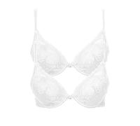 Push-up-BH LISCA "2er Pack Push up BH Evelyn", Damen, Gr. 70, Cup B, weiß, Spitze, Obermaterial: 82% Polyamid PA. 18% Elasthan EL., BHs Push-up-BH (54438416-70) weiß