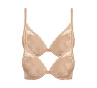 Push-up-BH LISCA "2er Pack Push up BH Evelyn", Damen, Gr. 70, Cup D, beige (sweet almond), Spitze, Obermaterial: 82% Polyamid PA. 18% Elasthan EL., BHs Push-up-BH (28849807-70) sweet almond