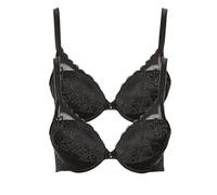 Push-up-BH LISCA "2er Pack Push up BH Evelyn", Damen, Gr. 85, Cup B, schwarz, Spitze, Obermaterial: 82% Polyamid PA. 18% Elasthan EL., BHs Push-up-BH (79279260-85) schwarz