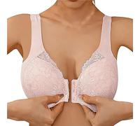 Push Up BH Ohne Buegel, Damen-BH Mit Seitlicher Schnalle Spitzenrand Ohne BüGel Nahtloser Raffung Und AnpassungsmöGlichkeiten Ideal FüR Yoga Und Schlafen (GrößE L)