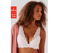 Push-up-BH PETITE FLEUR Gr. 80, Cup A, schwarz-weiß (weiß, schwarz) Damen BHs Bügel-BHs in High Apex Schnittform, Dessous (59954532-80) weiß, schwarz