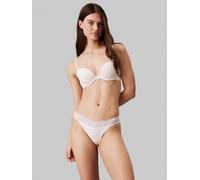 Push-up-BH "PUSH UP PLUNGE", Damen, Gr. 75, Cup B, beige (ivory), Obermaterial: 80% Polyamid, 20% Elasthan, CALVIN KLEIN UNDERWEAR, körpernah, BHs Push-up-BH, mit Logo-Print auf den Trägern (99730654-