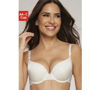 Push-up-BH S.OLIVER, Damen, Gr. 70, Cup C, beige (creme), Microtouch, Obermaterial: 60% Polyamid, 35% Polyester, 5% Elasthan, Basic, BHs Push-up-BH, mit Bügel und herausnehmbaren Kissen, Basic Dessous