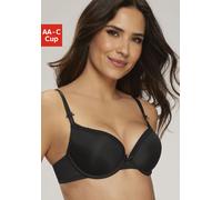 Push-up-BH S.OLIVER, Damen, Gr. 75, Cup A, schwarz, Microtouch, Obermaterial: 60% Polyamid, 35% Polyester, 5% Elasthan, Basic, BHs Push-up-BH, mit Bügel und herausnehmbaren Kissen, Basic Dessous (9419