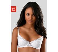 Push-up-BH S.OLIVER, Damen, Gr. 85, Cup B, weiß, Spitze, Obermaterial: 60% Polyamid, 35% Polyester, 5% Elasthan, BHs BH Spitzenwäsche Push-up-BH Spitzen-BH Bügel-BH Hochzeitswäsche Dirndl-BH Hochzeits