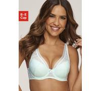 Push-up-BH S.OLIVER "Louanne", Damen, Gr. 70, Cup C, grün (mint), Spitze, Obermaterial: 82% Polyamid, 18% Elasthan, BHs Push-up-BH, mit Bügel im angesagten High-Apex-Look, Dessous (36554917-70) mint