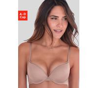 Push-up-BH S.OLIVER "Elina", Damen, Gr. 75, Cup B, taupe, Microtouch, Obermaterial: 60% Polyamid, 35% Polyester, 5% Elasthan, Basic, BHs Push-up-BH, mit Bügel & herausnehmbaren Kissen, Dessous (980931