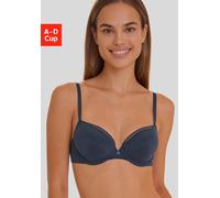 Push-up-BH S.OLIVER "Schalen-BH, Bügel-BH, T-Shirt-BH, Elina", Damen, Gr. 85, Cup B, schwarz (dunkelblau), Microtouch, Obermaterial: 60% Polyamid, 35% Polyester, 5% Elasthan, Basic, BHs Push-up-BH, mi