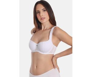 Push-up-BH SASSA, Damen, Gr. 75, Cup C, weiß, Obermaterial: 90% Polyamid, 10% Elasthan. Futter: 92% Polyamid, 8% Elasthan, bestickt, gemustert, unifarben, bequem, BHs Push-up-BH, Spezielle, weiche Ein